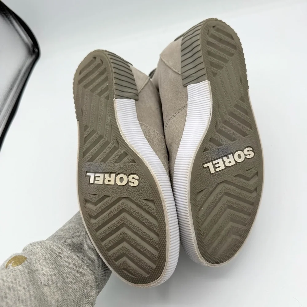 Sorel Out 'N About Slip-On Wedge grey suede shoes